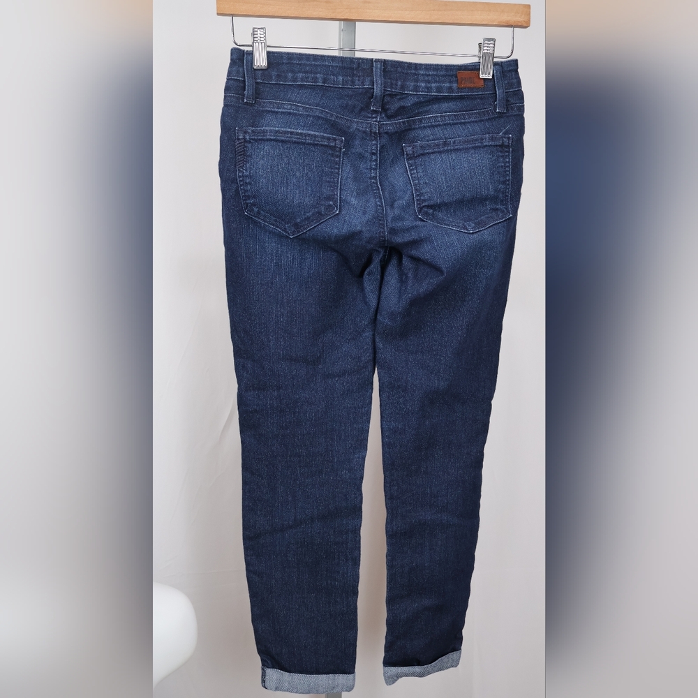 PAIGE Kylie Crop Dark Blue Straight Leg Jeans - Picture 2 of 8